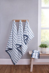 Rapport Home Santa Cruz Hand Towel Pure Cotton Blue - thumbnail 3