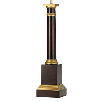 Elegant Oxblood And Gold Table Lamp With Square And Cylindrical Shade
