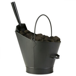Dibor Contemporary Black Fireside 4 Piece Freestanding Companion Set 75Cm With Coal Bucket And Scoop - thumbnail 4