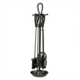 Dibor Contemporary Black Fireside 4 Piece Freestanding Companion Set 75Cm With Coal Bucket And Scoop - thumbnail 2