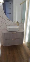 Heze Furniture Elegance Glamour Style 2 Bathroom Cabinets Set 60Cm Vanity Unit & Tall Cabinet In Cashmere - thumbnail 8