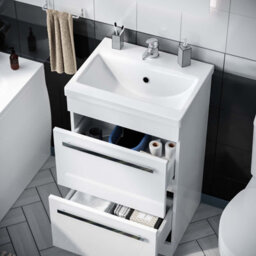 Nes Home 510 mm Basin 2 Drawer Vanity Cabinet & Wc Toilet Pan 2-Piece Suite - thumbnail 4
