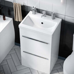 Nes Home 510 mm Basin 2 Drawer Vanity Cabinet & Wc Toilet Pan 2-Piece Suite - thumbnail 3