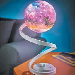 Space Lamp With Curved Stand & 3 Brightness Levels - Usb Powered Celestial Planet Design Light Decoration - H36 X 15Cm Diameter - thumbnail 1