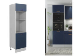 Impact Furniture Tall Oven And Microwave Housing Unit For 600mm Single Oven Dark Navy Blue Kitchen Cabinet Nora