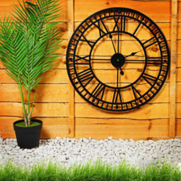 Taylor & Brown 60Cm Vintage Black Wall Clock, Silent Nonticking, Battery Operated With Roman Numerals For Home & Garden - thumbnail 7