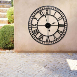 Taylor & Brown 60Cm Vintage Black Wall Clock, Silent Nonticking, Battery Operated With Roman Numerals For Home & Garden - thumbnail 6