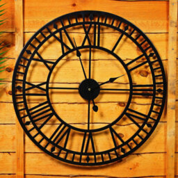 Taylor & Brown 60Cm Vintage Black Wall Clock, Silent Nonticking, Battery Operated With Roman Numerals For Home & Garden - thumbnail 5
