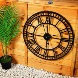 Taylor & Brown 60Cm Vintage Black Wall Clock, Silent Nonticking, Battery Operated With Roman Numerals For Home & Garden - thumbnail 3