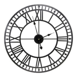 Taylor & Brown 60Cm Vintage Black Wall Clock, Silent Nonticking, Battery Operated With Roman Numerals For Home & Garden - thumbnail 1