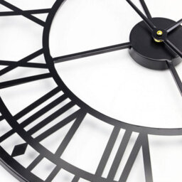 Taylor & Brown 60Cm Vintage Black Wall Clock, Silent Nonticking, Battery Operated With Roman Numerals For Home & Garden - thumbnail 8