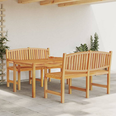 Berkfield 3 Piece Garden Dining Set Solid Wood Teak - image 1