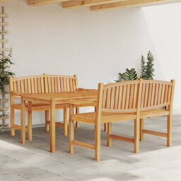 Berkfield 3 Piece Garden Dining Set Solid Wood Teak - thumbnail 1