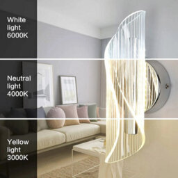 2X Led Wall Light 12W Chrome 3-Colour Wall Lamp Scone Bedroom Indoor Hallway - thumbnail 3