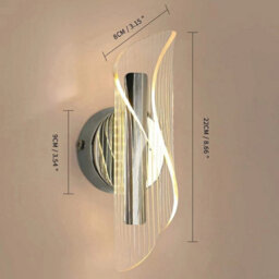 2X Led Wall Light 12W Chrome 3-Colour Wall Lamp Scone Bedroom Indoor Hallway - thumbnail 2