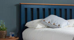 Save On Goods UK 4Ft Small Double Navy Blue Wood Wooden Ottoman Gas Lift Up Storage Bed Frame Bedstead - thumbnail 7