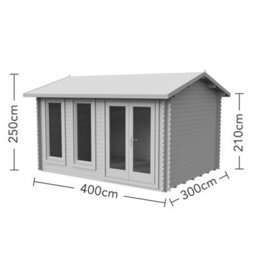Forest Garden Chiltern 4.0M X 3.0M Log Cabin - Apex Roof, Single Glazed With Felt Shingles And Underlay - thumbnail 8