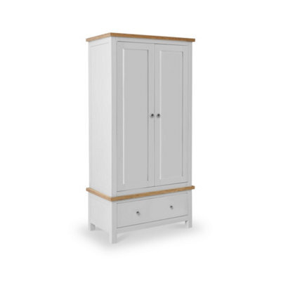 Farro Grey Double Wardrobe With Drawer - By Roseland Furniture - image 1