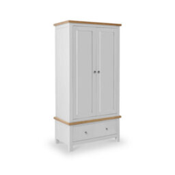 Farro Grey Double Wardrobe With Drawer - By Roseland Furniture - thumbnail 1