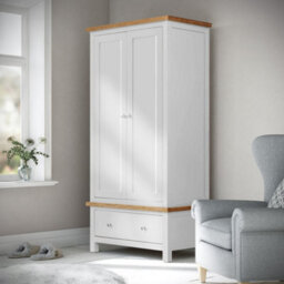 Farro Grey Double Wardrobe With Drawer - By Roseland Furniture - thumbnail 2