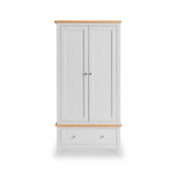 Farro Grey Double Wardrobe With Drawer - By Roseland Furniture - thumbnail 3