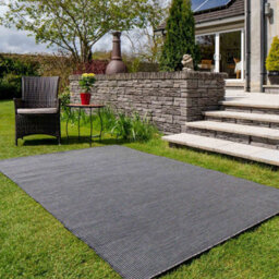 Loomed Slate Grey Soft Plastic Value Indoor Outdoor Weatherproof Washable Area Rug 117X170Cm - thumbnail 1