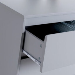 Sofia 2 Drawer Bedside Harbour Mist With Brass Steel Feet - thumbnail 4