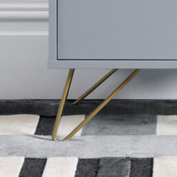 Sofia 2 Drawer Bedside Harbour Mist With Brass Steel Feet - thumbnail 3