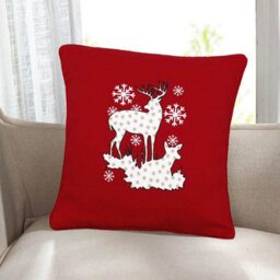 ARLinens Christmas Cushion Cover 100%cotton Festival Theme Reversible Design Cushion Cases Pack Of 2
