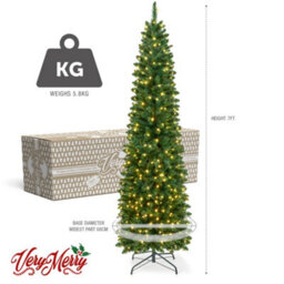 Verymerry 7Ft 'aspen' Slim Pencil Pre-Lit Christmas Tree With 400 Built-In Warm White Led Lights - thumbnail 7