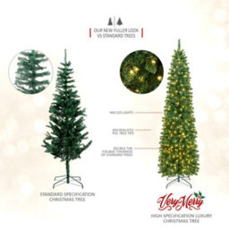 Verymerry 7Ft 'aspen' Slim Pencil Pre-Lit Christmas Tree With 400 Built-In Warm White Led Lights - thumbnail 6