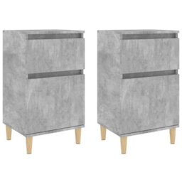Berkfield Bedside Cabinets 2 Pcs Concrete Grey 40X35X70 Cm - thumbnail 2