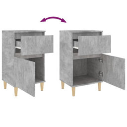 Berkfield Bedside Cabinets 2 Pcs Concrete Grey 40X35X70 Cm - thumbnail 9
