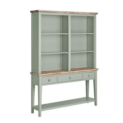 Statement Furniture Florence Console Table And Hutch, Sage Green Display Cabinet - image 1