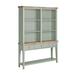 Statement Furniture Florence Console Table And Hutch, Sage Green Display Cabinet - thumbnail 1