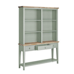 Statement Furniture Florence Console Table And Hutch, Sage Green Display Cabinet - thumbnail 4