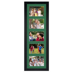 AK Frames 26X8 Black Modern Multi Photo Frame With Emerald Mount - Holds 5 Apertures (5X) 6X4 Photos - thumbnail 1
