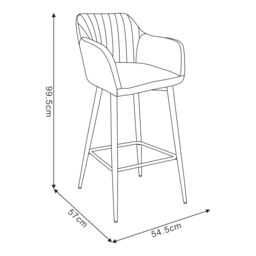 Amaral Navy Bar Stool - thumbnail 4