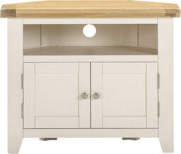 Seconique Windsor Corner Tv Unit Ivory With Oak Top Fully Assembled - thumbnail 3