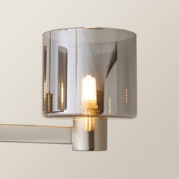 Valuelights Demi Brushed Chrome And Smoked Glass 3 Arm Chandelier Ceiling Light - thumbnail 3