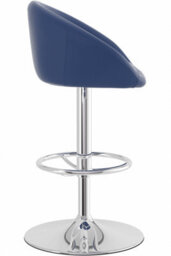 Lombardo Bar Stool Height Adjustable Navy Blue Padded Seat - thumbnail 3