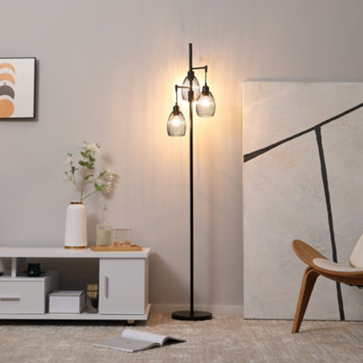 Homcom Industrial 3-Light Floor Lamp Dimmable Standing Lamp For Living Room - image 1