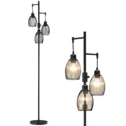 Homcom Industrial 3-Light Floor Lamp Dimmable Standing Lamp For Living Room - thumbnail 2