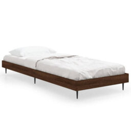 Berkfield Bed Frame Brown Oak 75X190 Cm 2Ft6 Small Single Engineered Wood - thumbnail 2