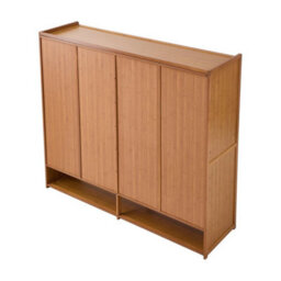 Modern Shoe Storage Cabinet 4 Doors Footwear Stand Shelves Rack Cupboard Brown - thumbnail 6