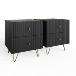 Gfw Thalia Ribbed 2 Drawer Bedside Table Pair - thumbnail 4