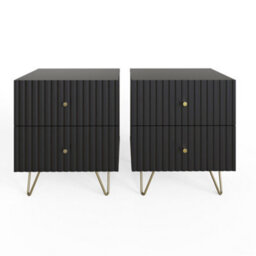 Gfw Thalia Ribbed 2 Drawer Bedside Table Pair - thumbnail 3