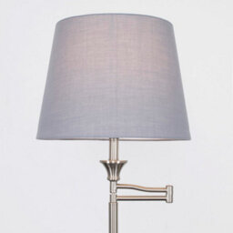 Valuelights Sinatra Adjustable Swing Arm Floor Lamp In Brushed Chrome Finish With Grey Light Shade - thumbnail 6