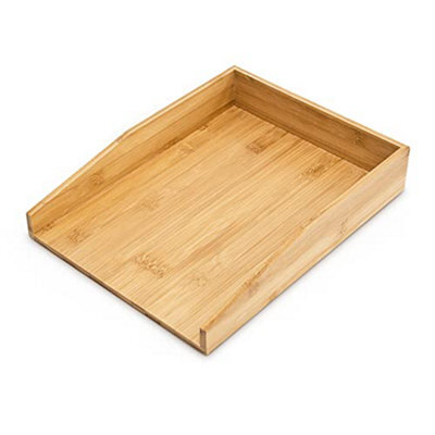 Relaxdays Letter Tray Bamboo, Desk For A 4 Paper, Documents, Hxwxd: 6 X 25 X 33 Cm, Natural