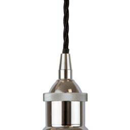 Duck Egg Blue Chancery Painted Dome Pendant Light With Nickel Lamp Holder And Black Twisted Cable - Se Home - thumbnail 3